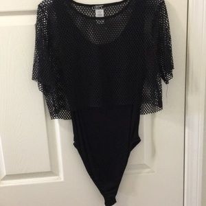 Black football jersey bodysuit.